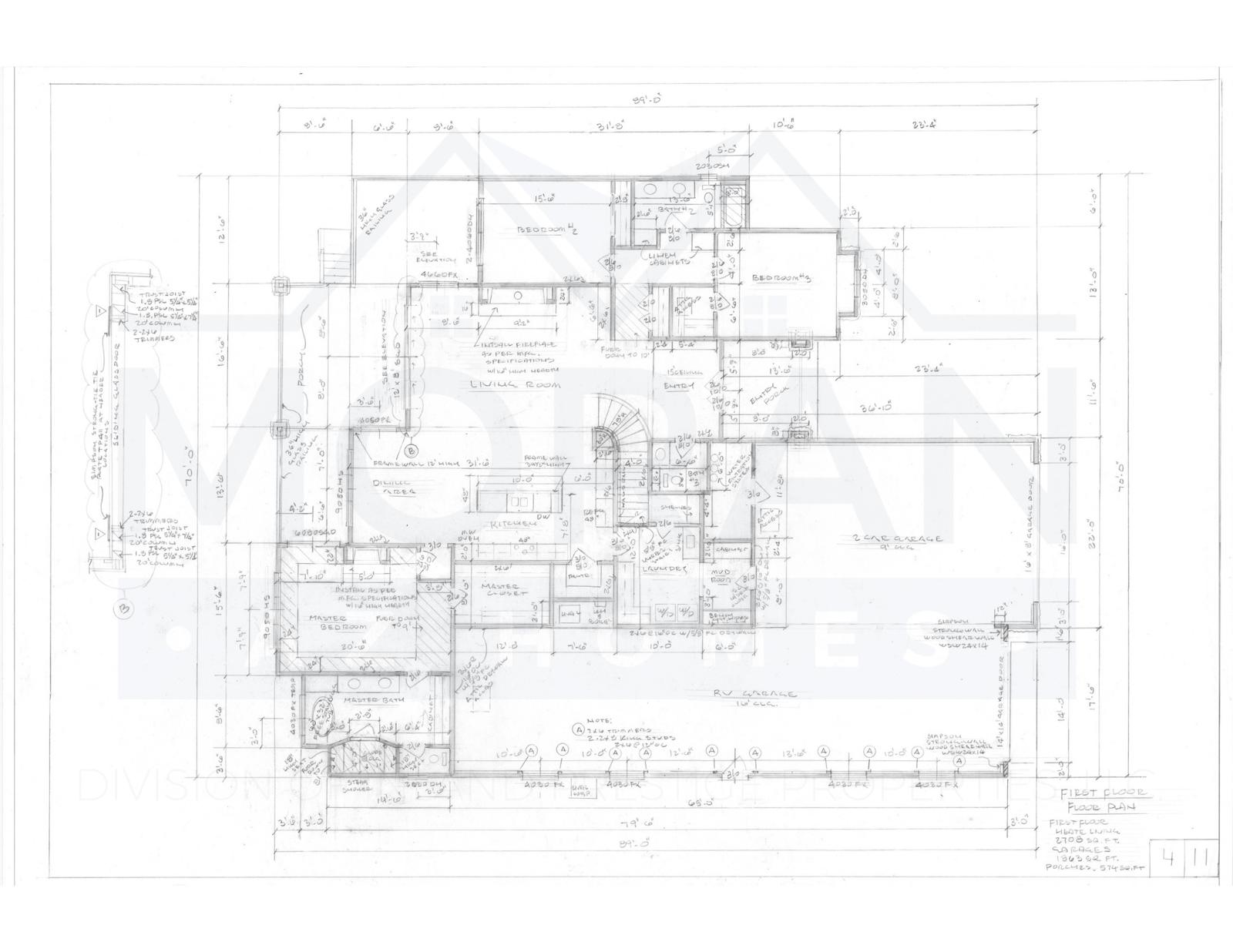 Main floor plan for 111 Highland Meadows